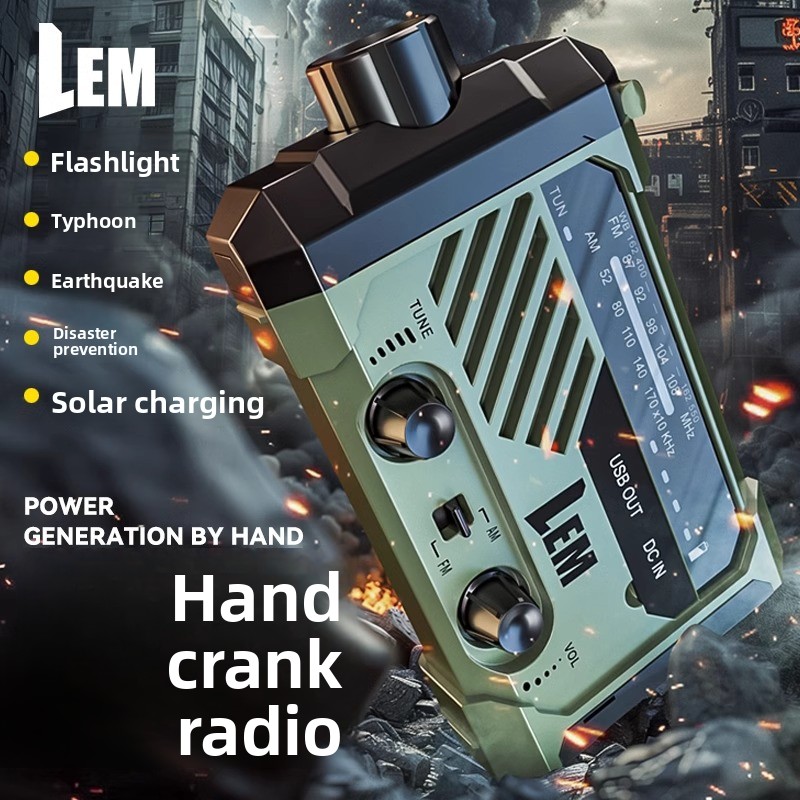 Solar Powered Charger - Überlebensradio – Notfall-Handkurbel- und solarbetriebener Wetteralarm