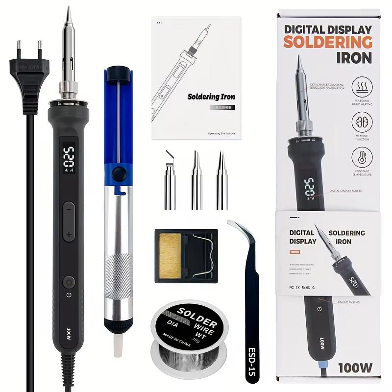 Electronics And Gadgets - 100W Digitaler Lötkolben-Kit, elektrisches Schweißwerkzeug mit