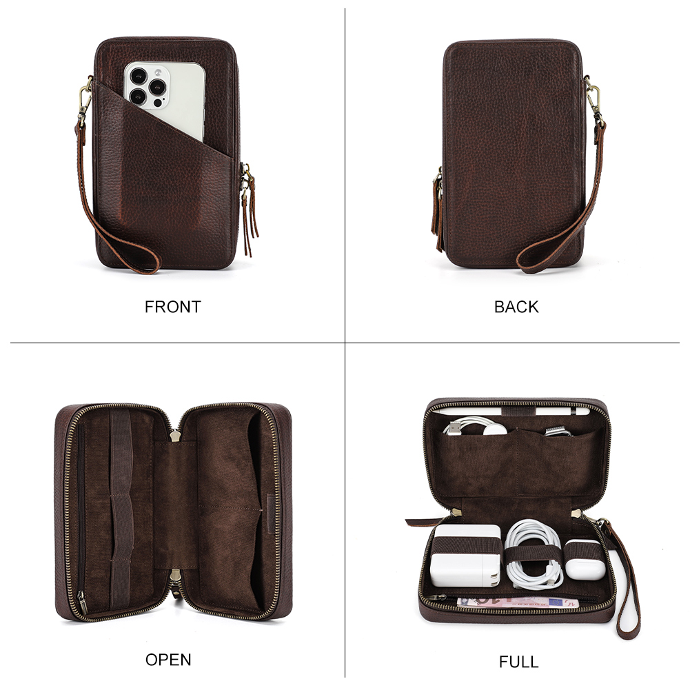 Echtes Leder Tragbare USB Date – Electronics Gadgets Bag Bewertung und Preis