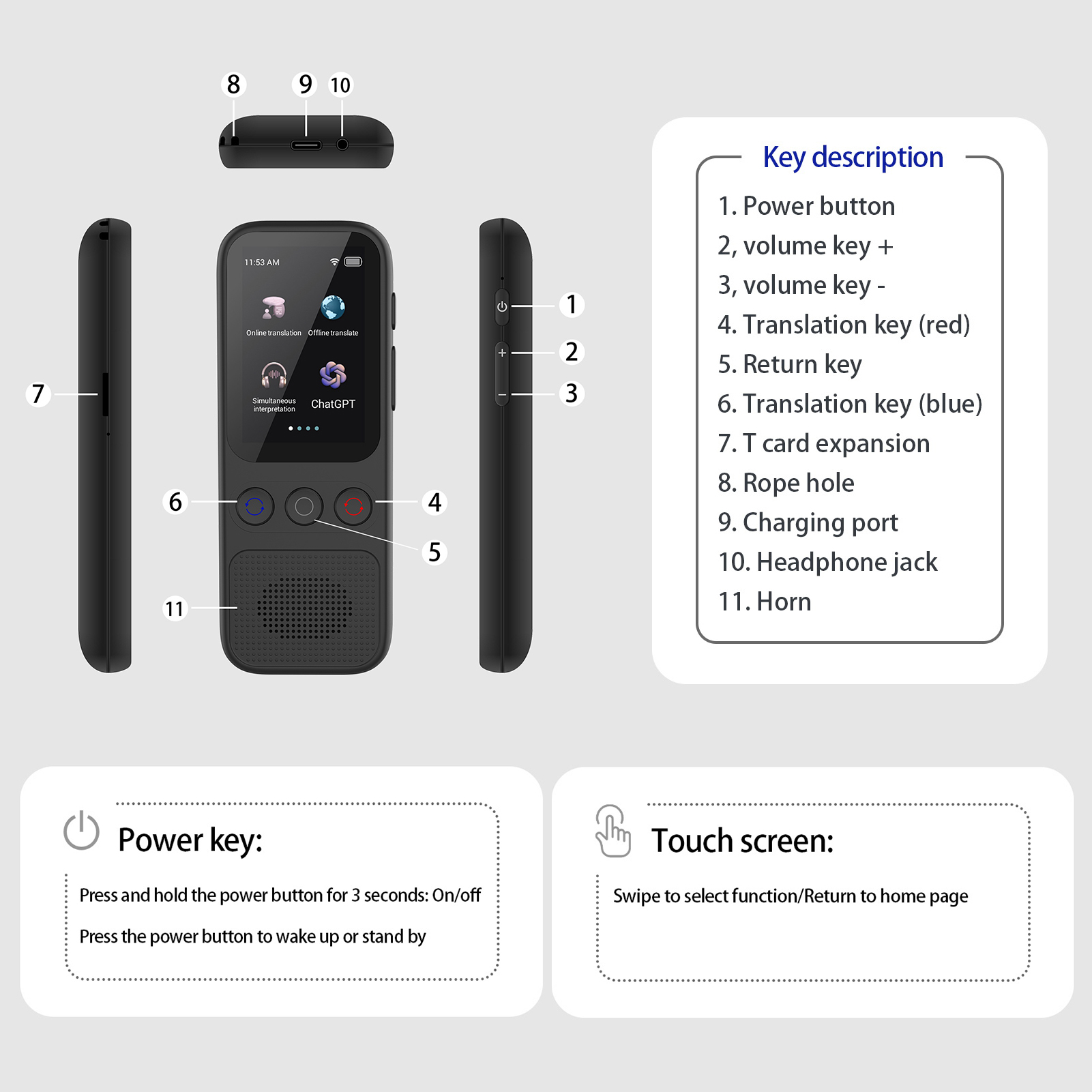 S80-Sprach-KI-Übersetzergerät  – Portable Translator Device Bewertung und Preis